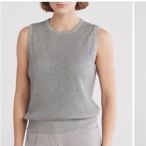 Calvin Klein Gray Sleeveless Ribbed Tank